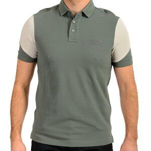 Armani Exchange Men's Balsam Green Logo Print Short Sleeve Polo Shirt US S IT 48